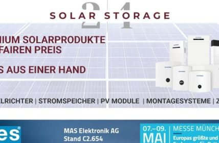 MAS Elektronik AG präsentiert innovative Solarstromspeicherlösungen auf der ees Europe (Foto: MAS Elektronik AG)